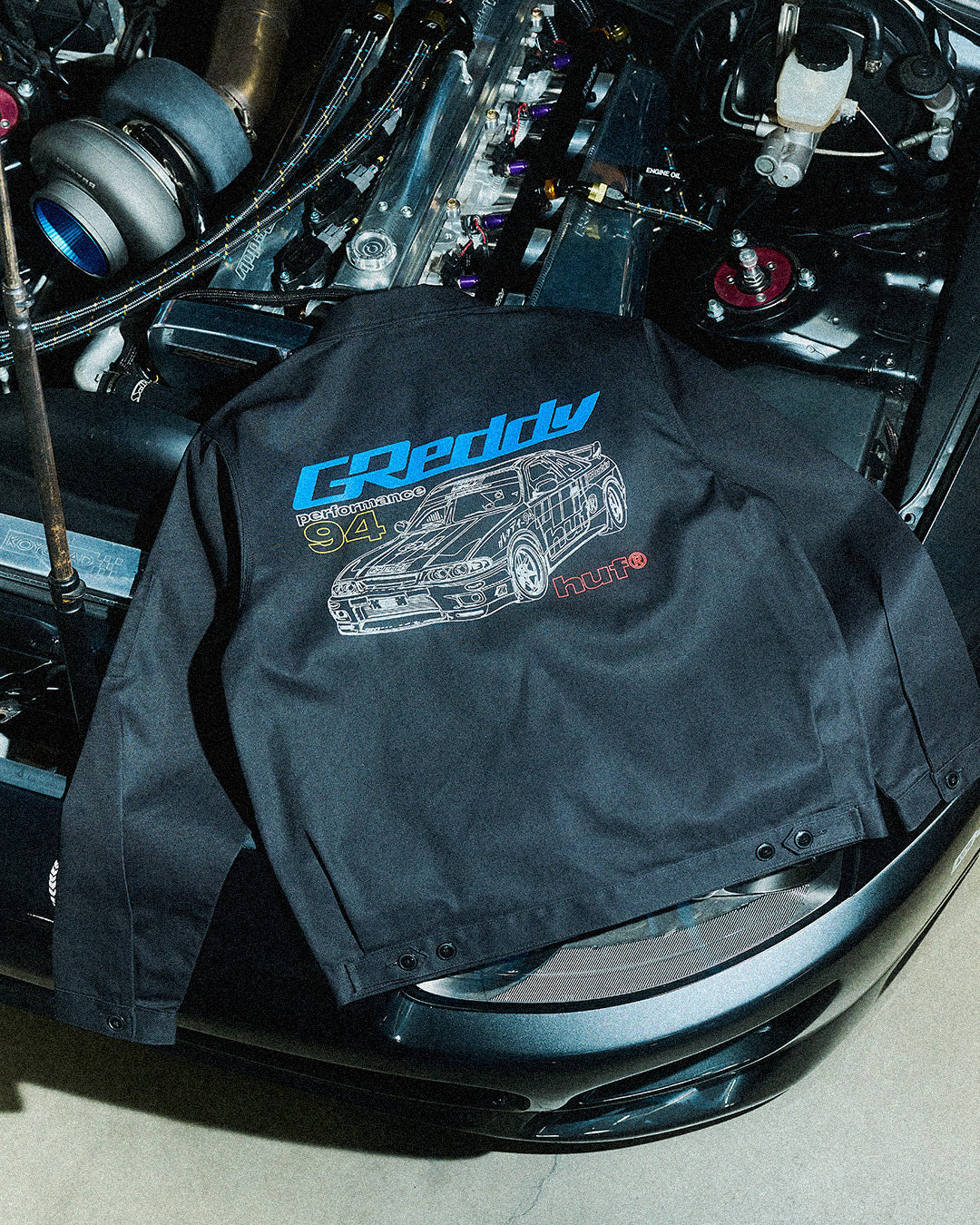 HUF x GReddy Diagram Work Jacket - Black