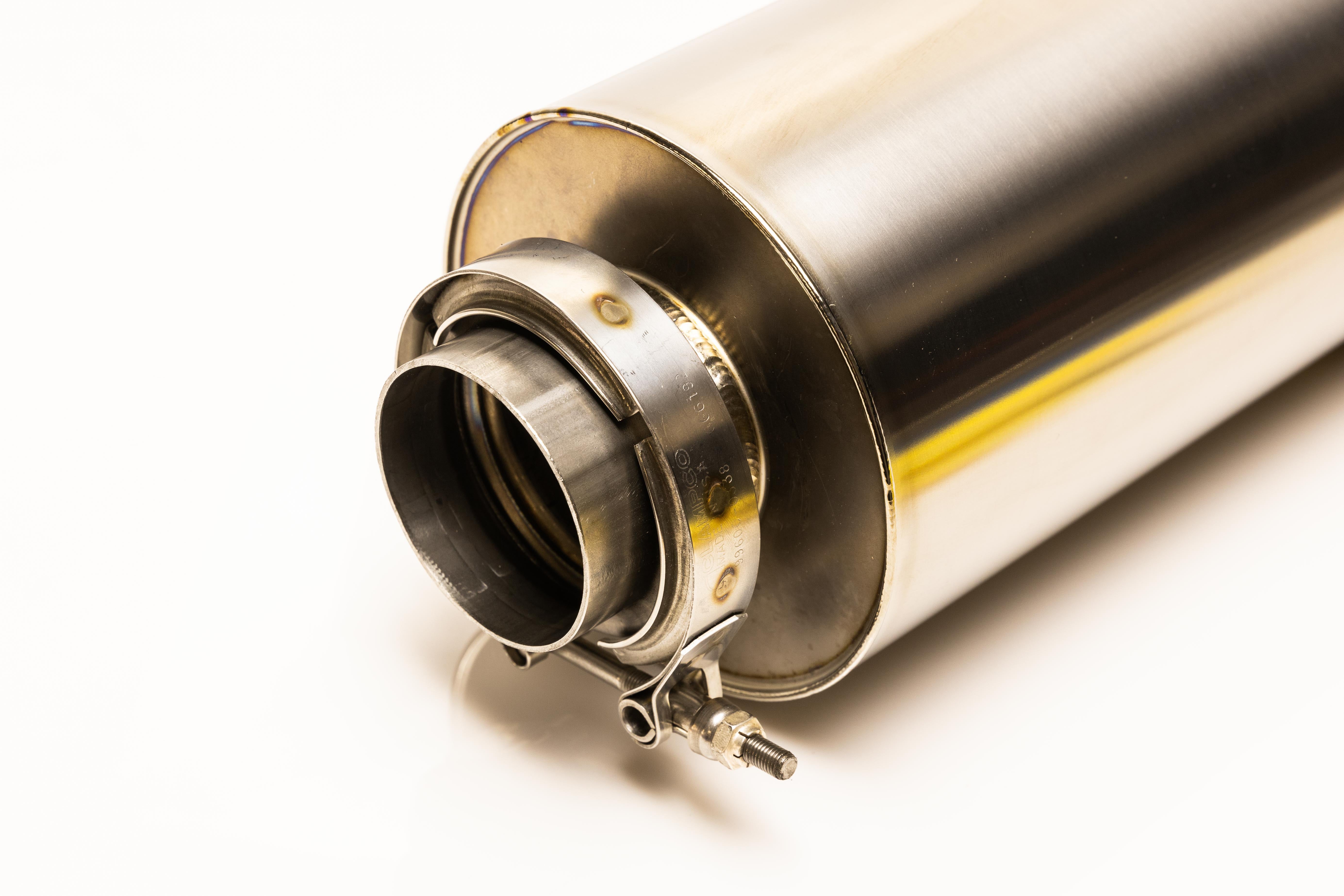 Universal RS-Ti Round Titanium Muffler(s) and Tip with V-Band