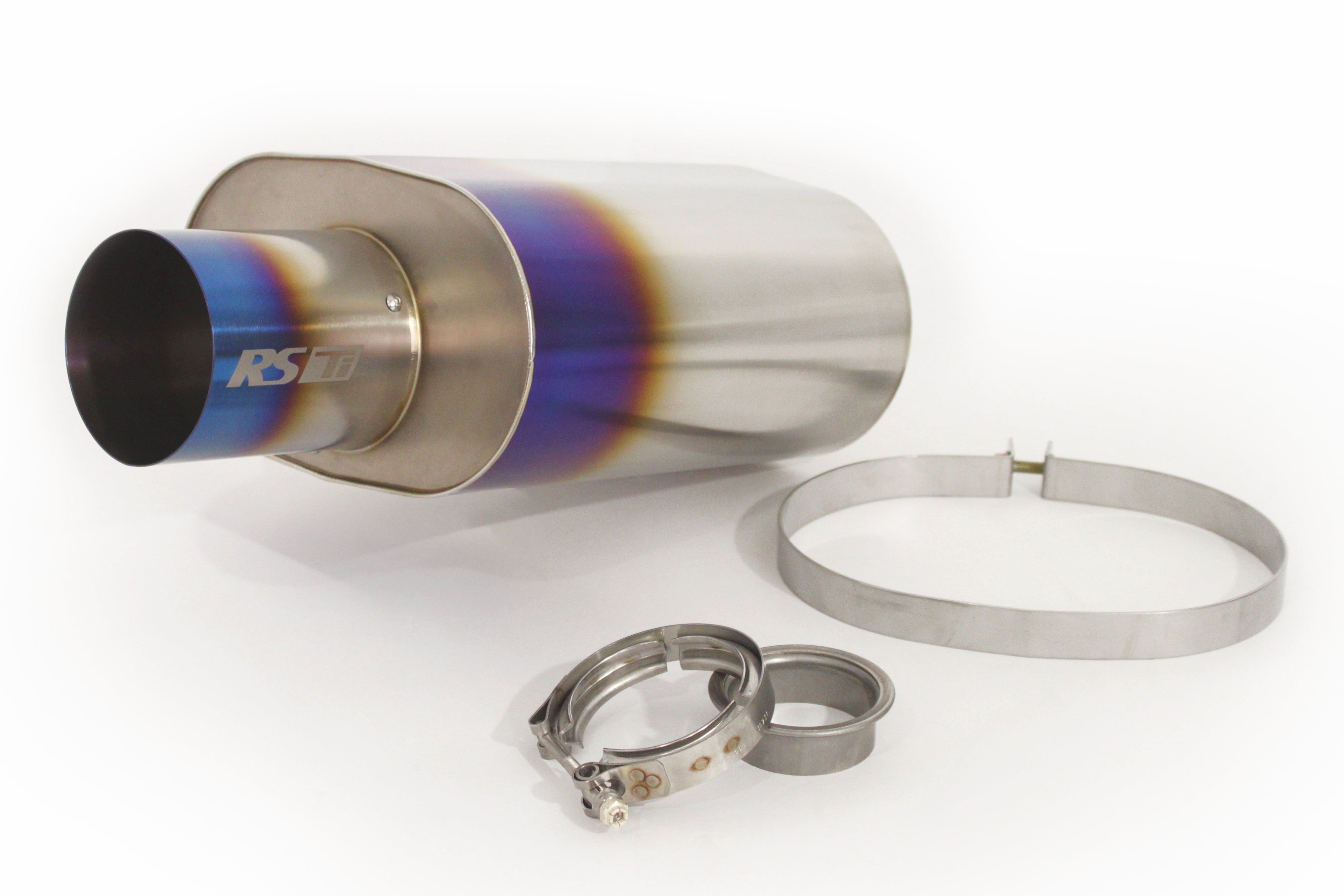 RS-TI UNIVERSAL OVAL MUFFLER 2.5"- 105MM TIP - (11003525)