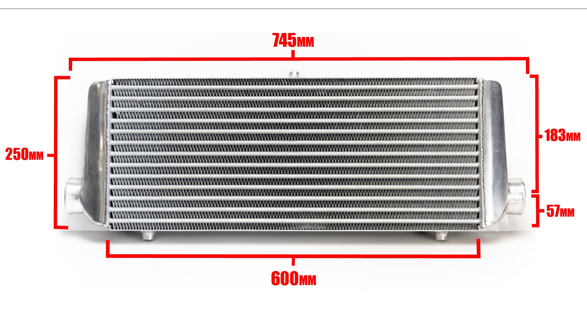UNIVERSAL INTERCOOLER SPEC TYPE-28, BOTTOM 60mm INLET/OUTLET - (12001415)