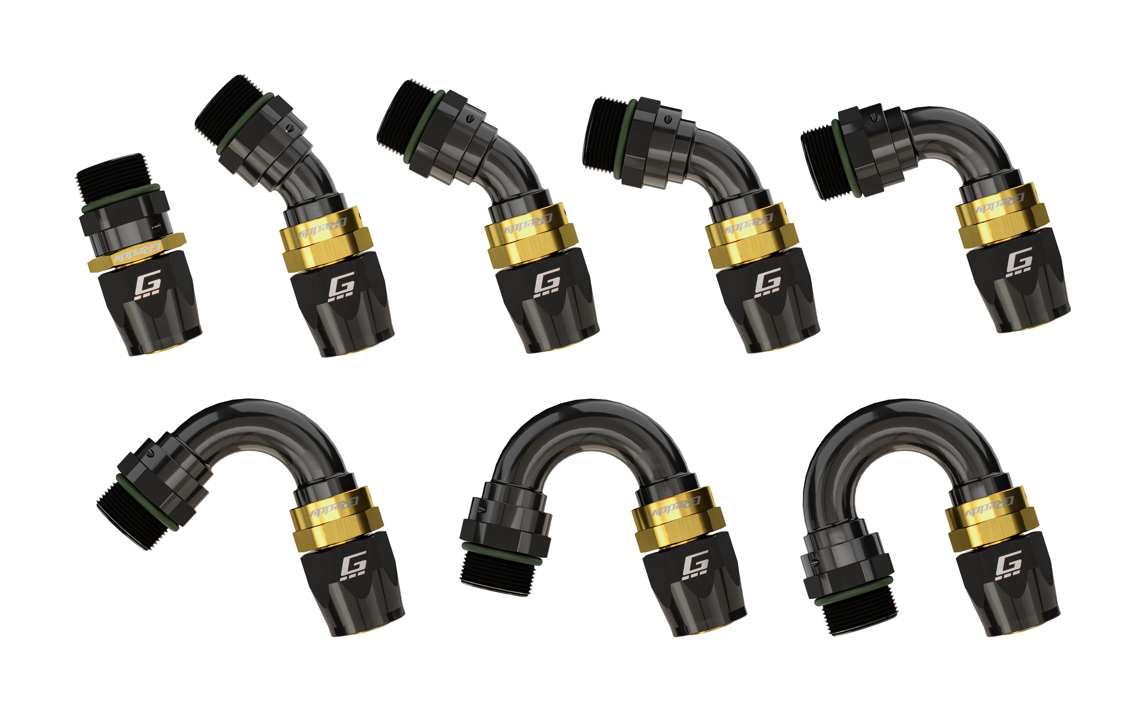 GReddy -08 ORB male Swivel Hose End(s) - Black / Gold anodized