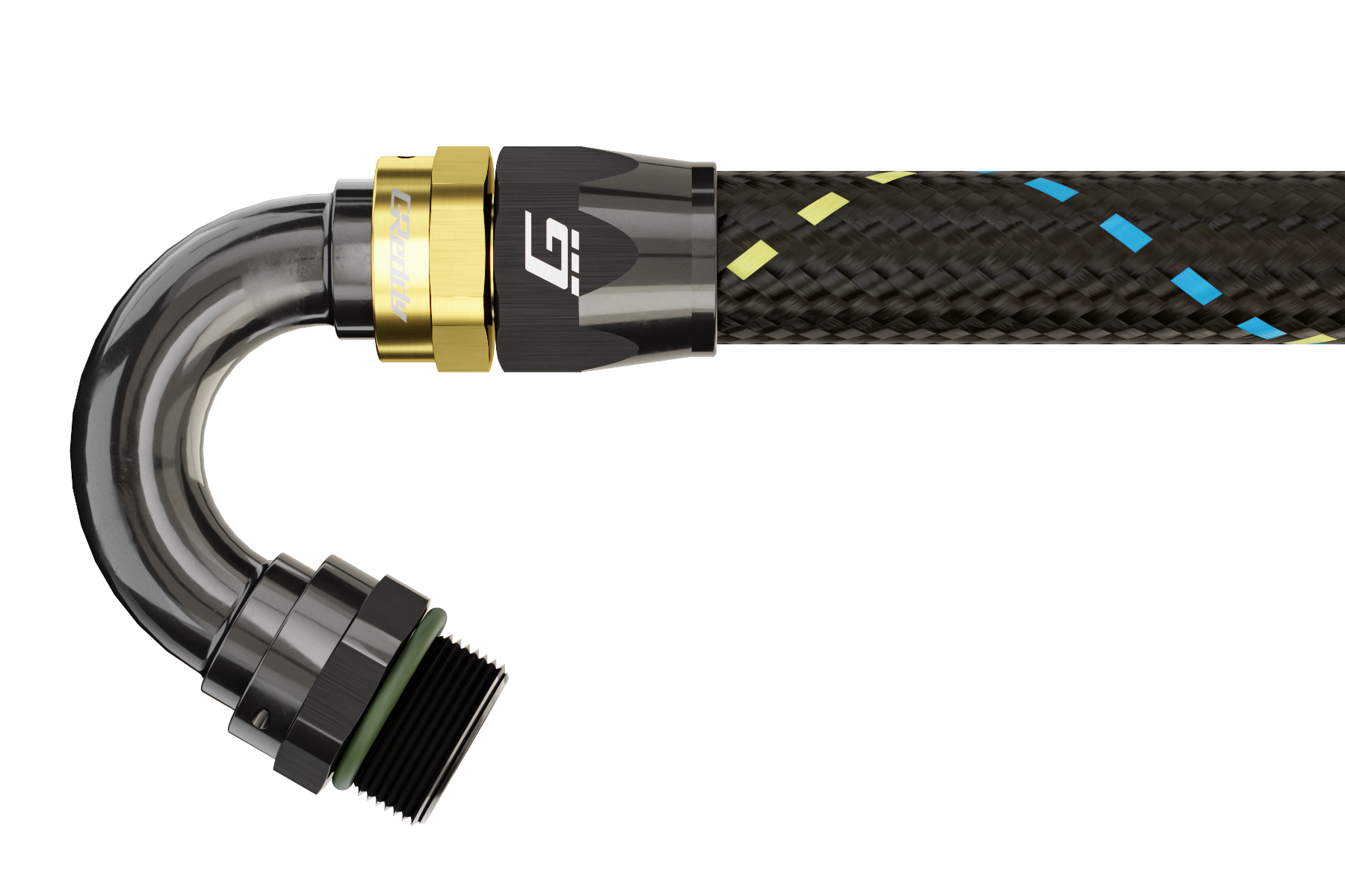 GReddy -06 ORB male Swivel Hose End(s) - Black / Gold anodized