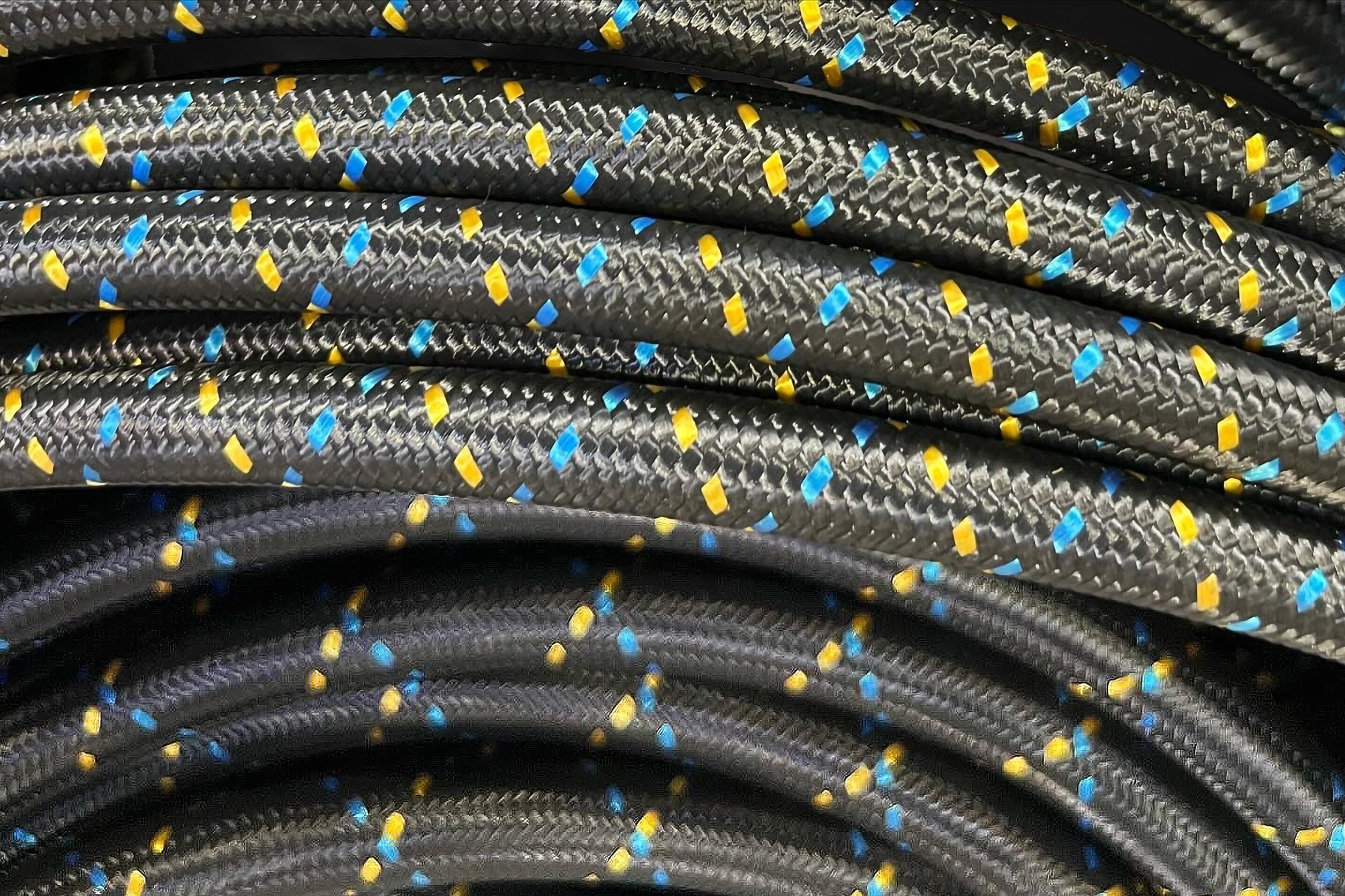 GReddy -4 Nylon Braided Hose(s) - Black / Gold / Blue