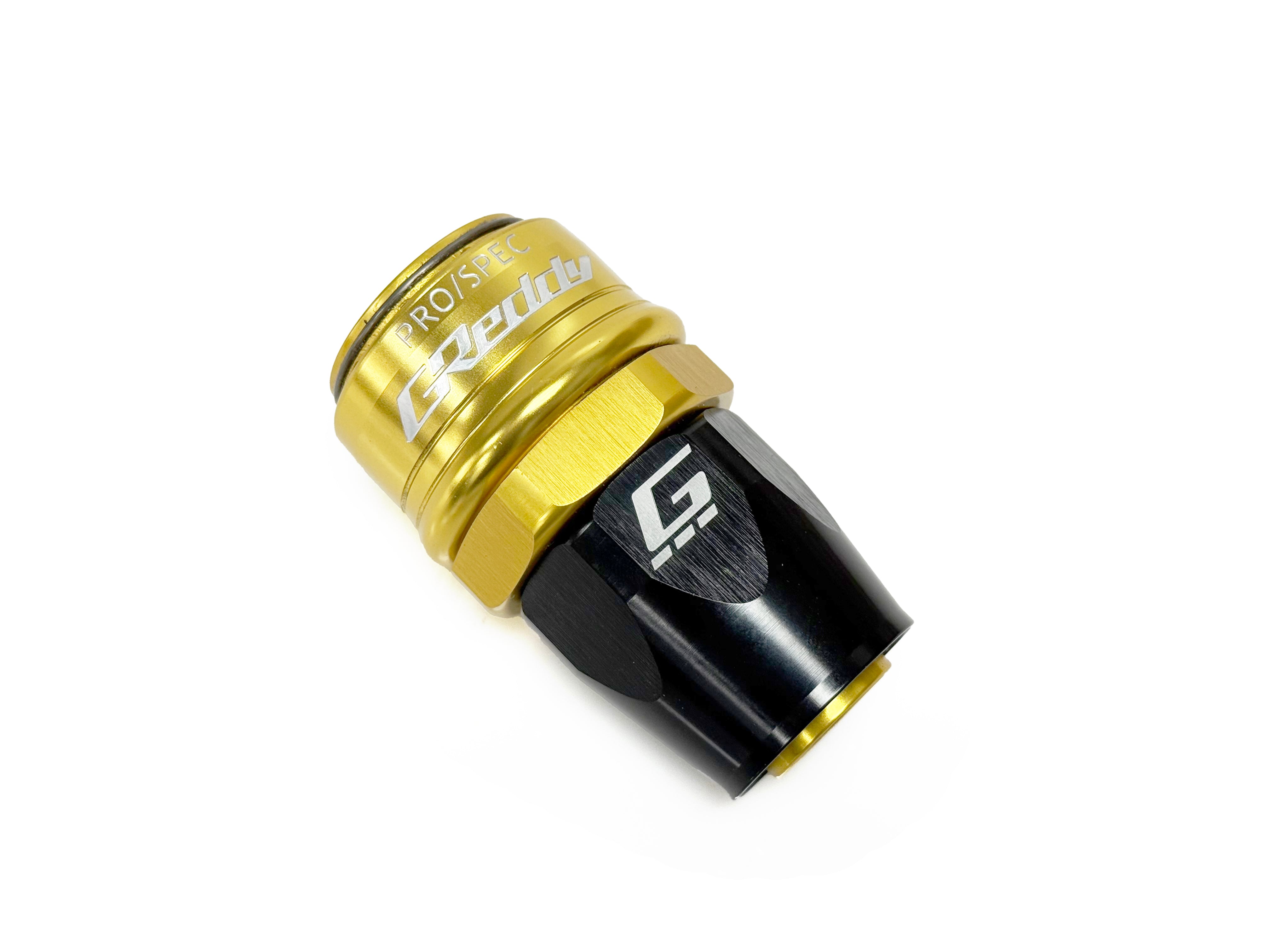 GREDDY PRO/SPEC STRAIGHT QUICK-RELEASE HOSE END(s) - BLACK/GOLD - (12860400 12860600 12860800 12861000 12861200 12861600)