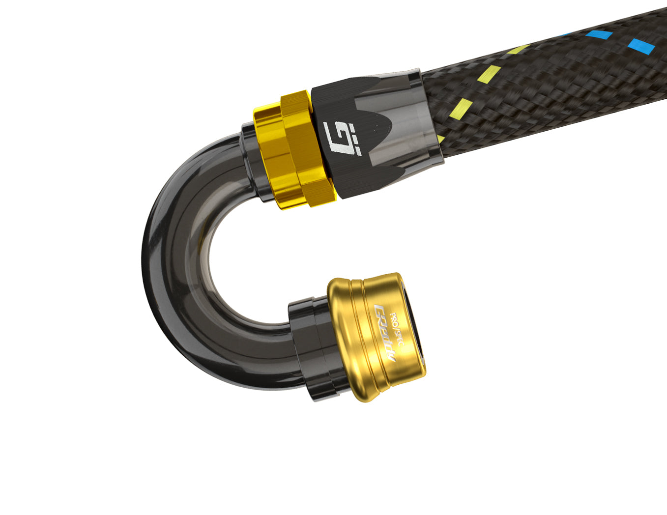 GREDDY PRO/SPEC 180 DEG. QUICK-RELEASE HOSE END(s) - BLACK/GOLD - (12860418 12860618 12860818 12861018 12861218)