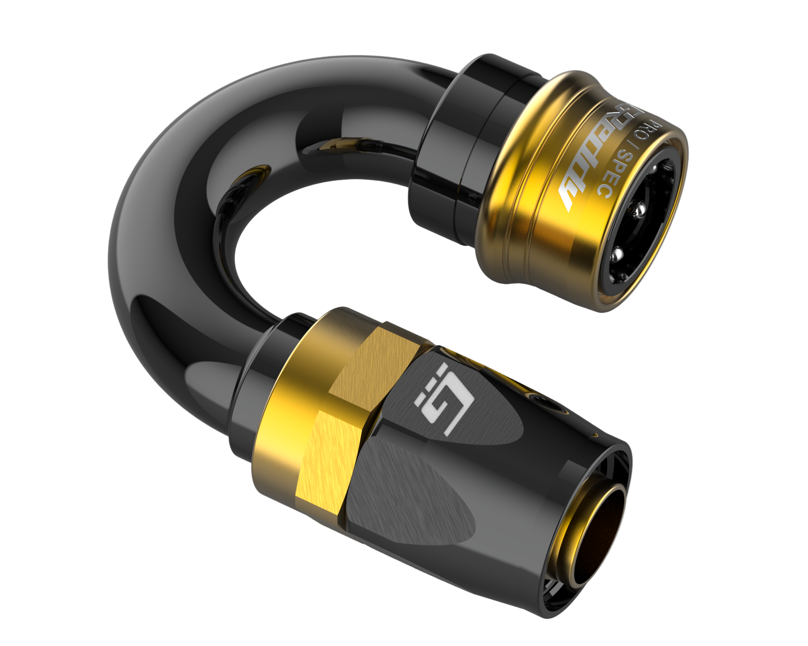 GREDDY PRO/SPEC 180 DEG. QUICK-RELEASE HOSE END(s) - BLACK/GOLD - (12860418 12860618 12860818 12861018 12861218)