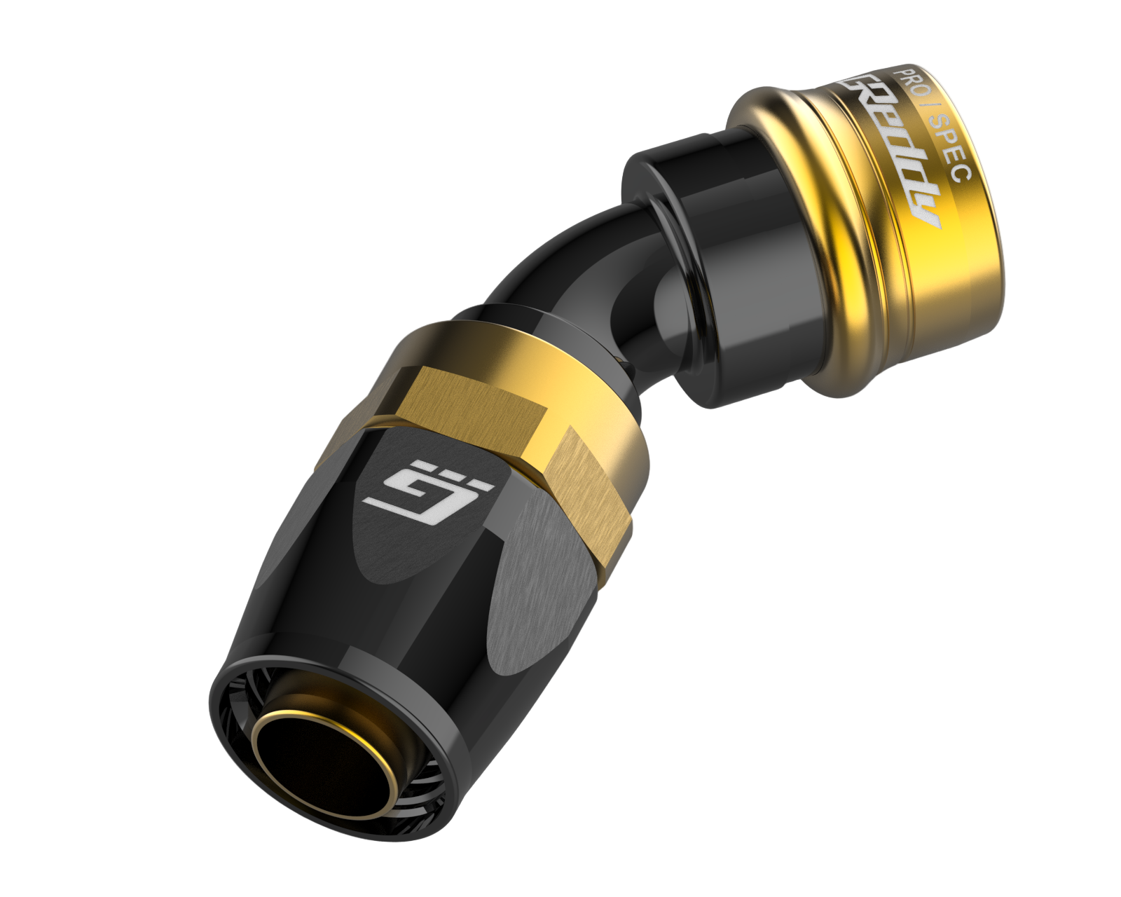GREDDY PRO/SPEC 45 DEG. QUICK-RELEASE HOSE END(s) - BLACK/GOLD - (12860445 12860645 12860845 12861045 12861245 12861645 12862045)