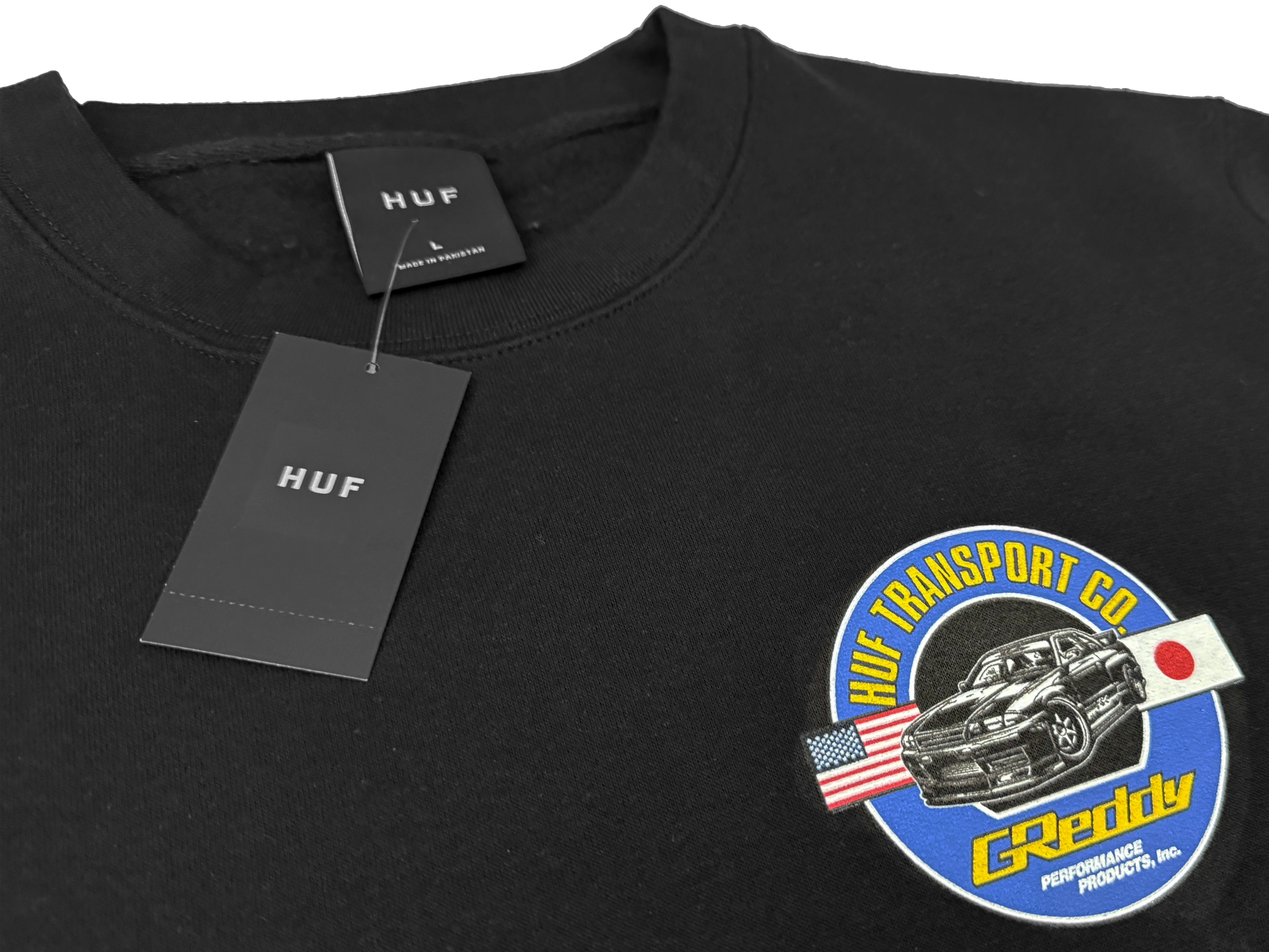 HUF x GReddy Transport Crewneck - Black