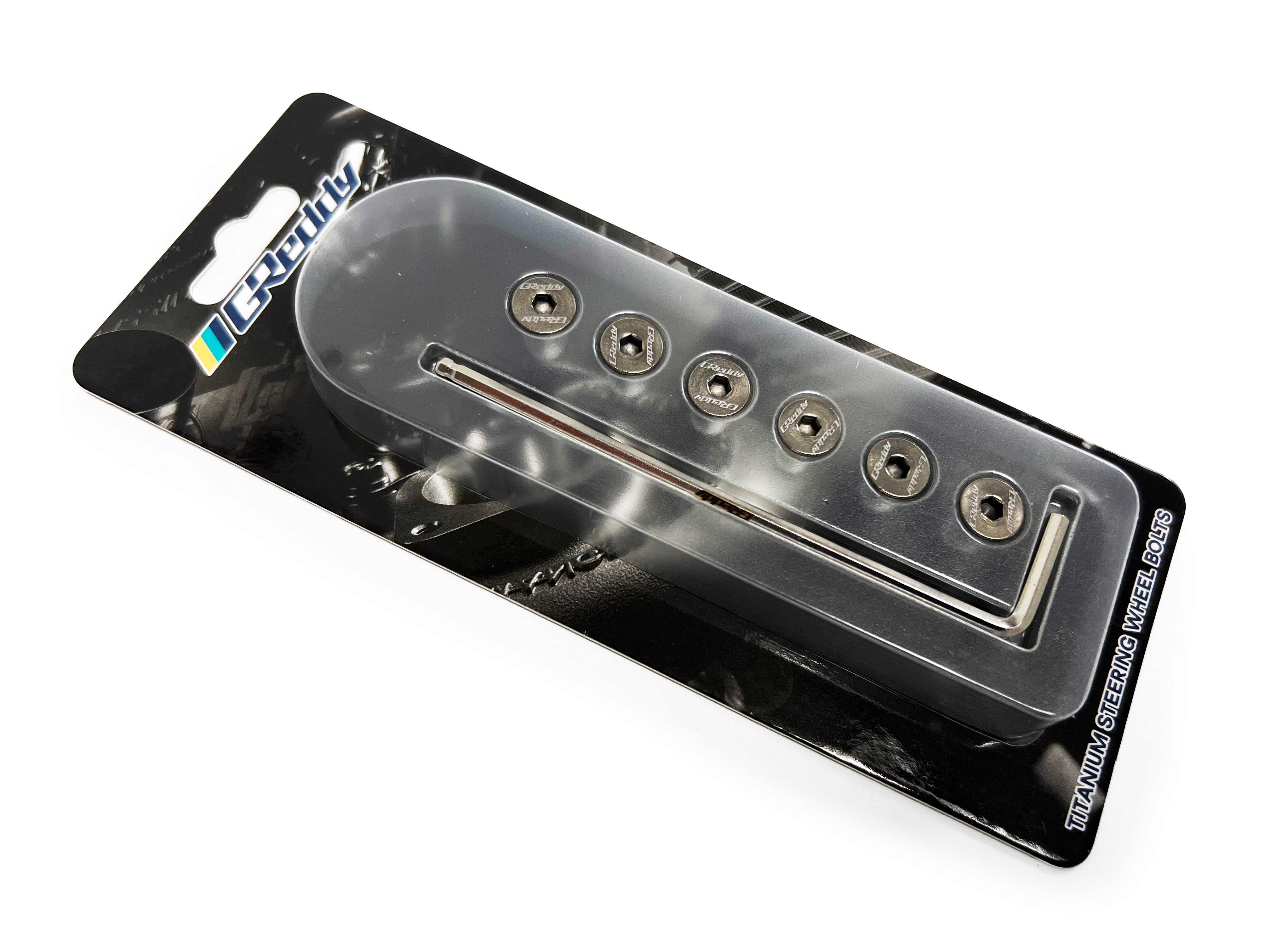 GReddy Steering Wheel Bolt Kit(s) - Burnt Blue/Raw Gold Titanium