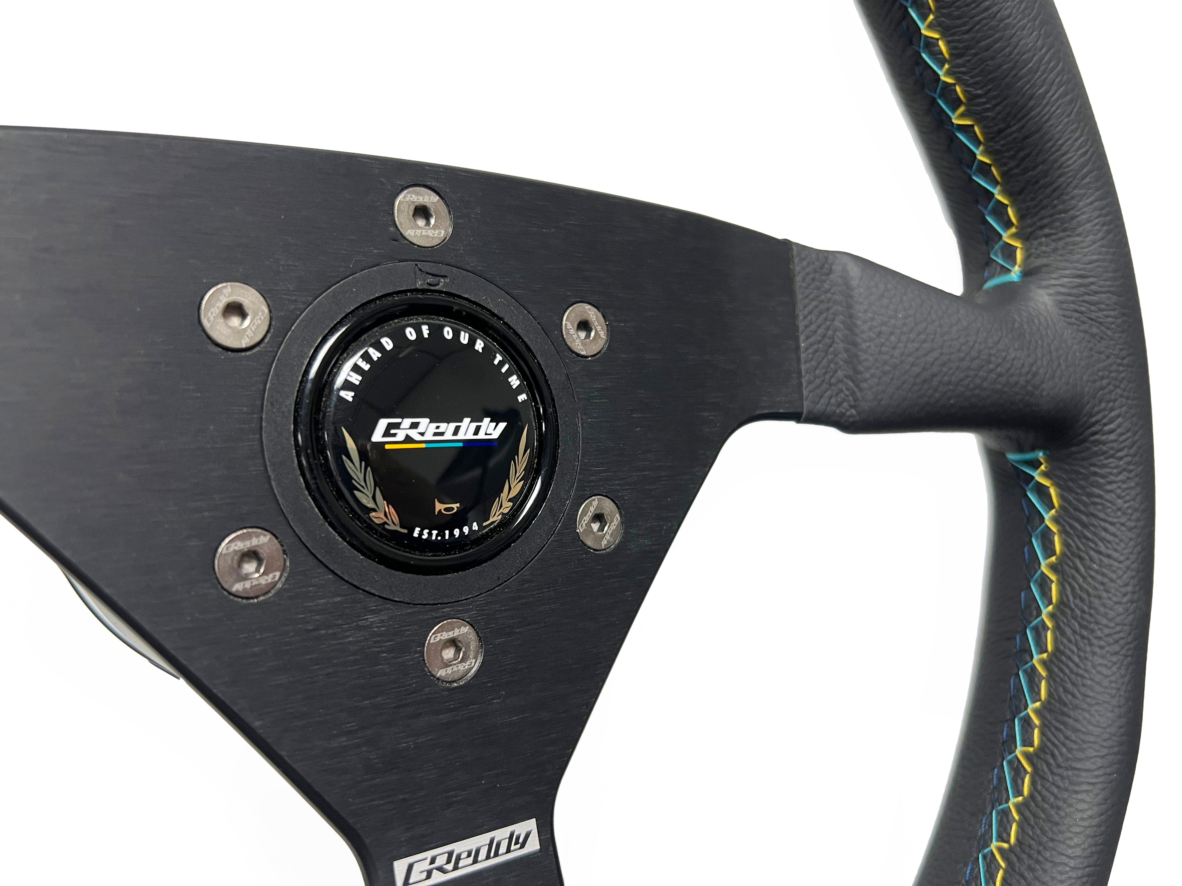 GReddy Steering Wheel Bolt Kit(s) - Burnt Blue/Raw Gold Titanium