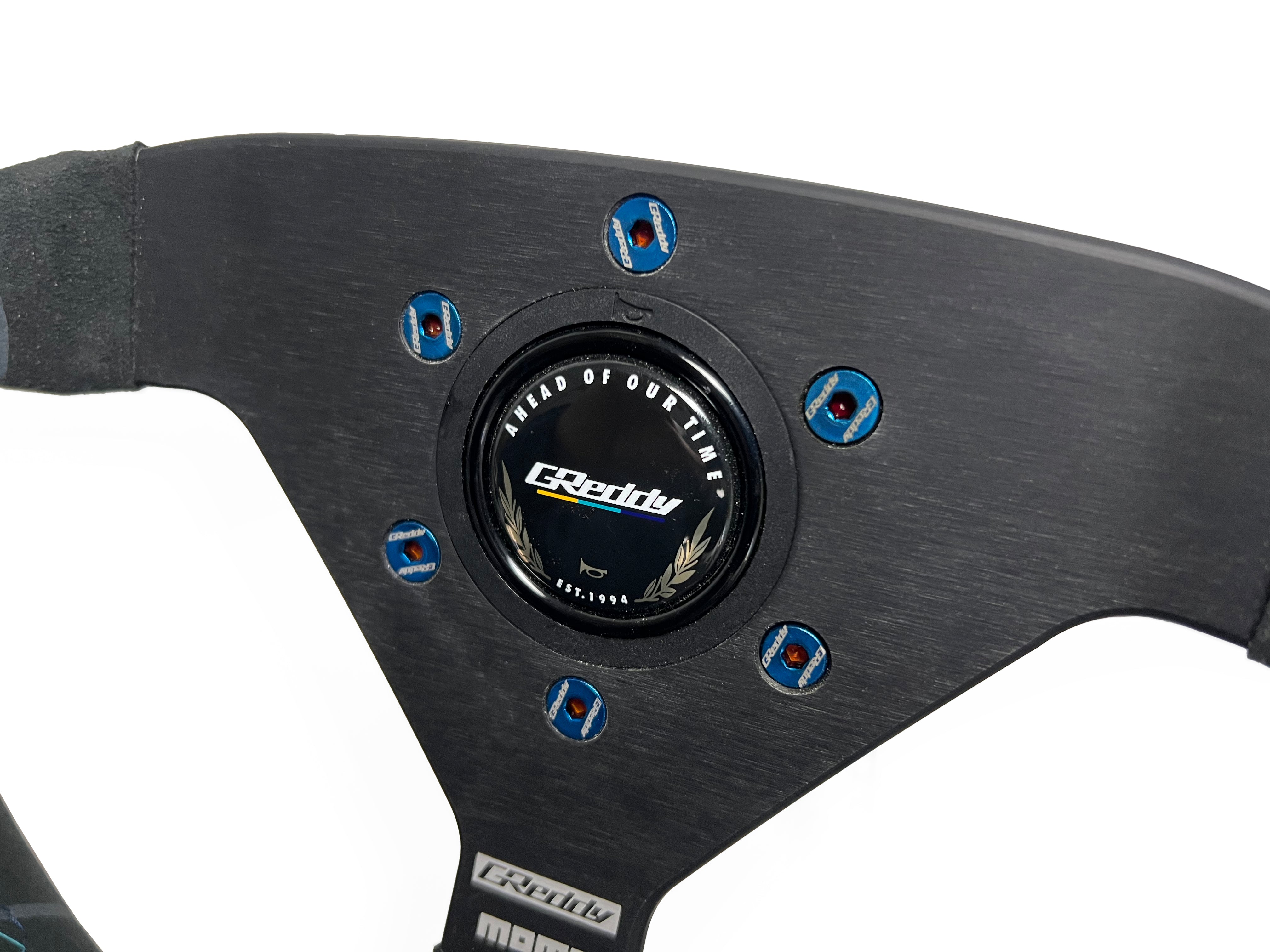 GReddy Steering Wheel Bolt Kit(s) - Burnt Blue/Raw Gold Titanium