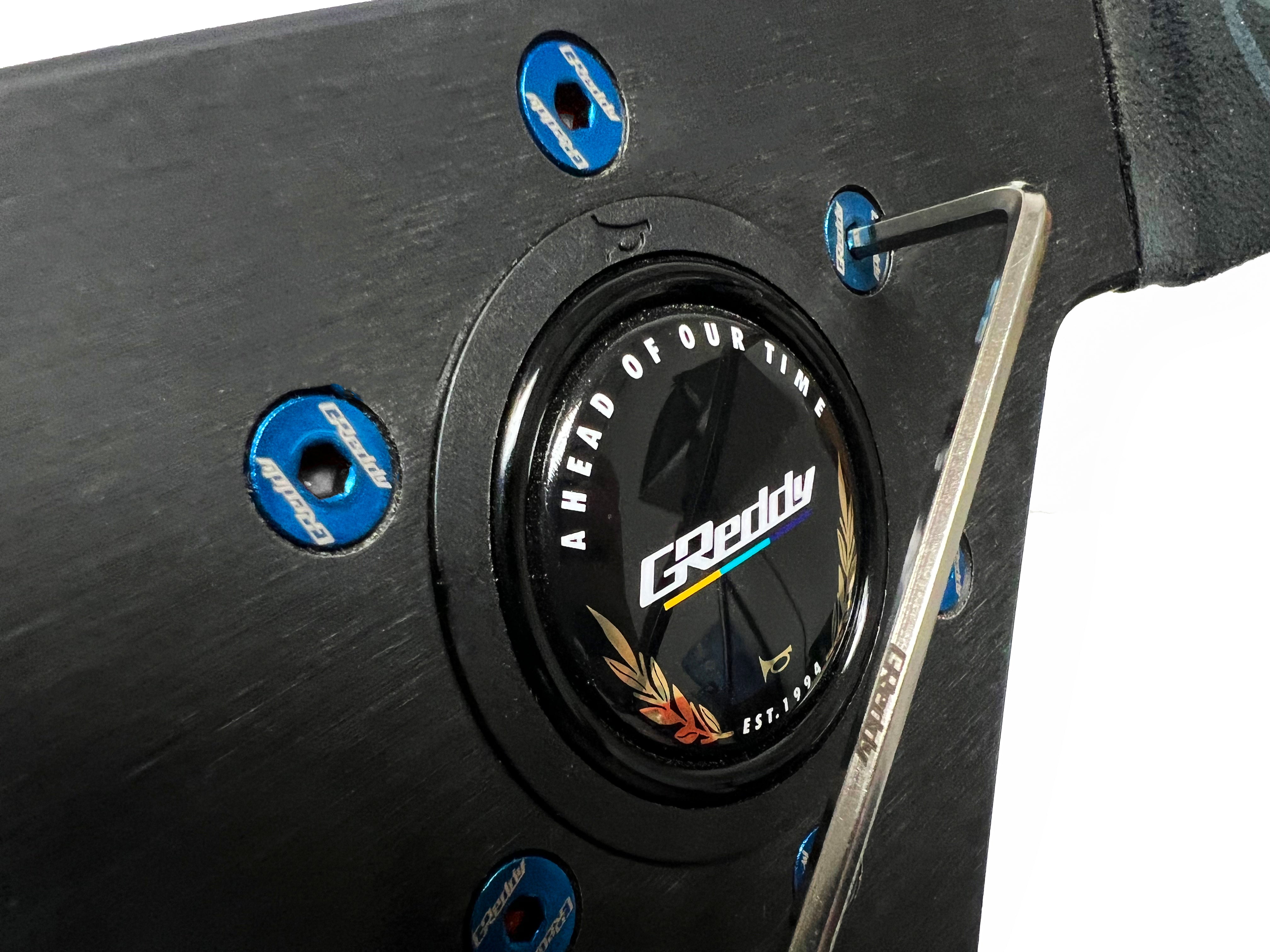 GReddy Steering Wheel Bolt Kit(s) - Burnt Blue/Raw Gold Titanium