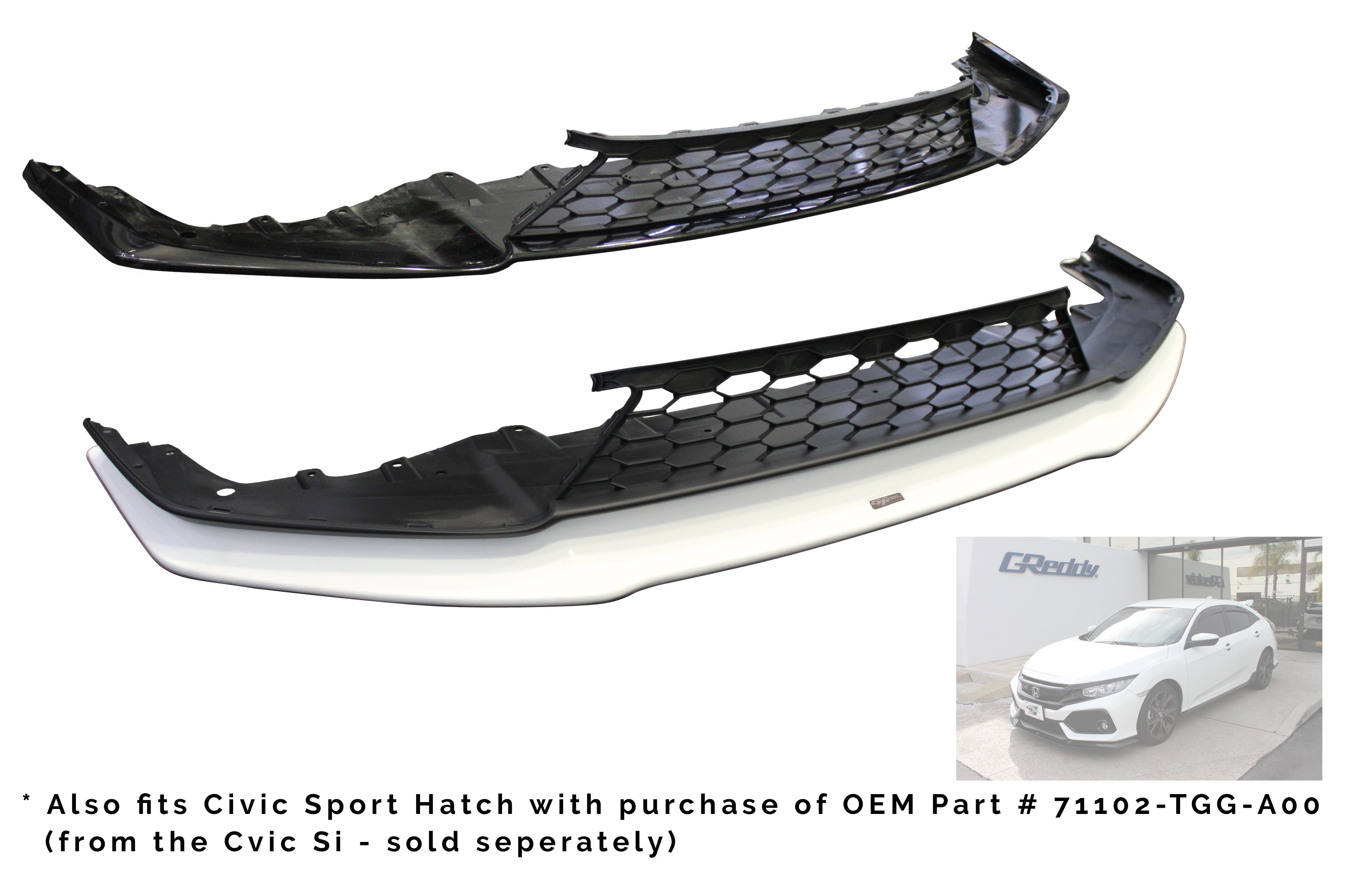FRONT LIP SPOILER CIVIC SI COUPE/ SEDAN (FC) 17-19 CARBON - (17550101)