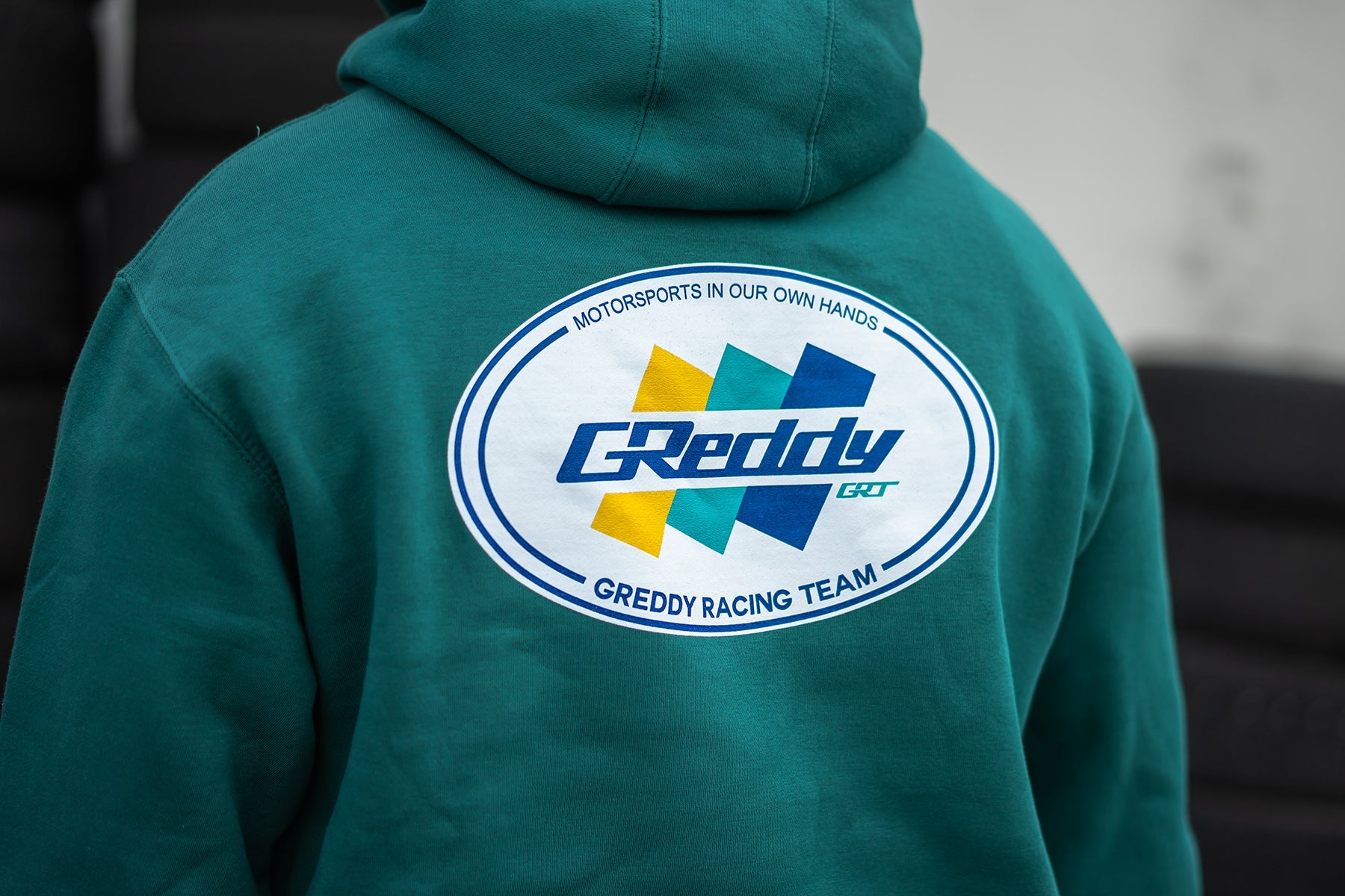 GReddy Racing Team Oval Logo Pullover Hood - Teal Green