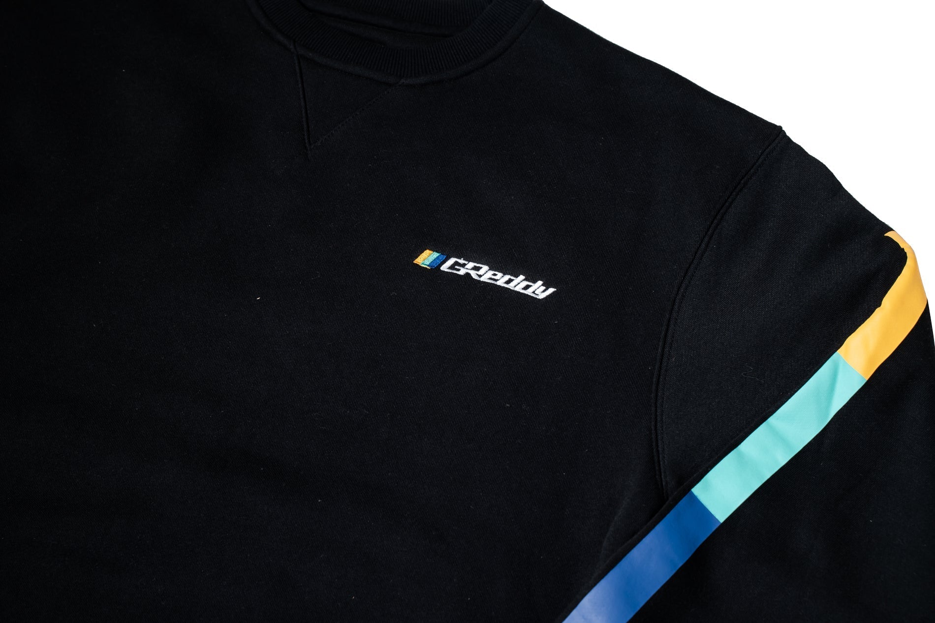 GReddy Embroidered Fleece, with Pockets and Sleeve stripes - Black