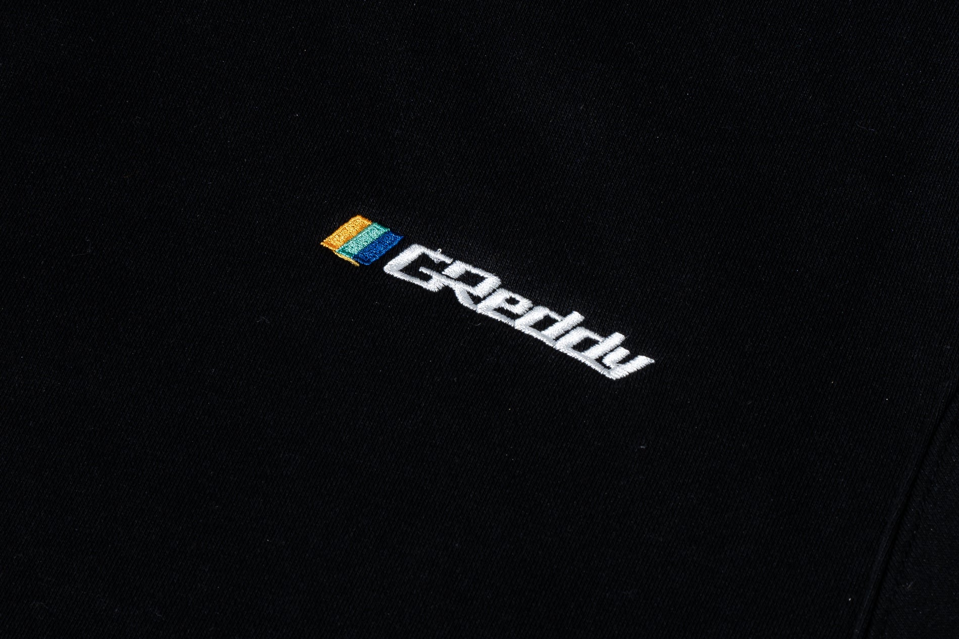 GReddy Embroidered Fleece, with Pockets and Sleeve stripes - Black