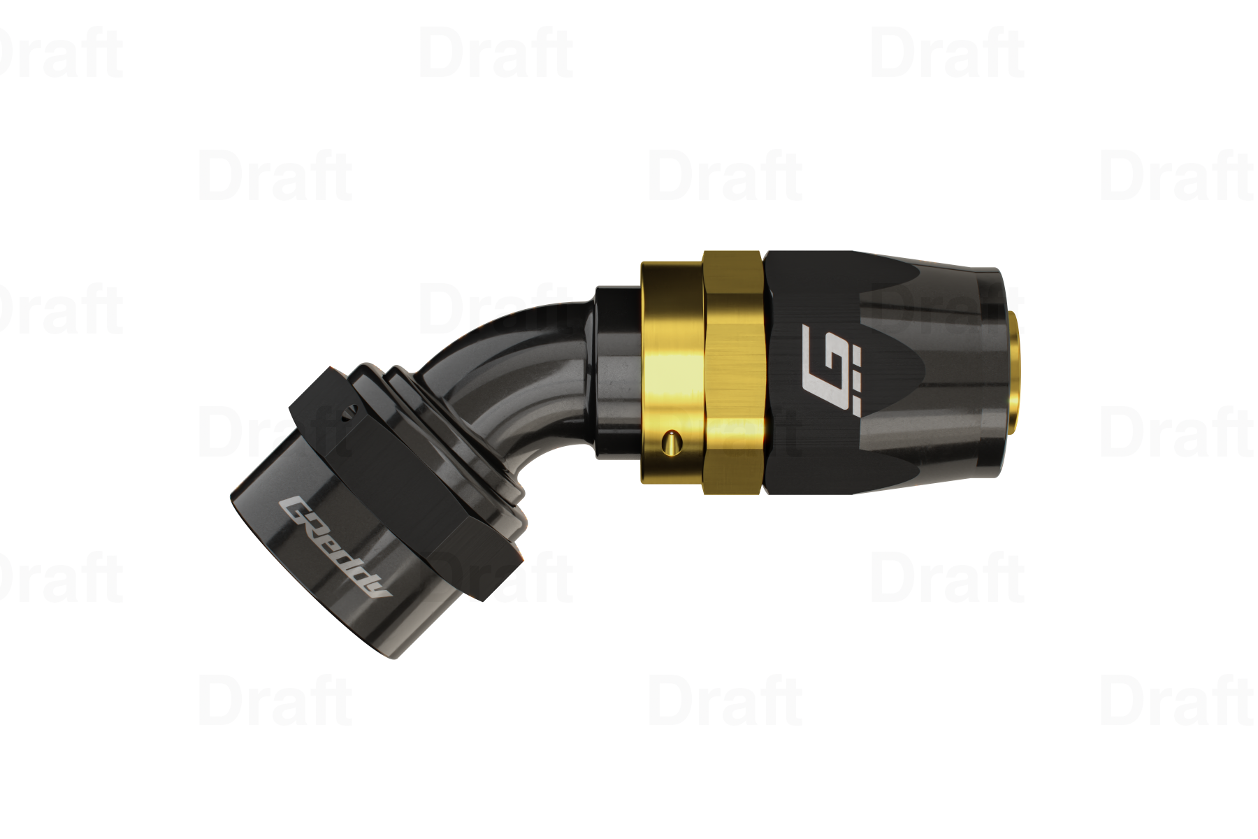 GREDDY 45 DEG. AN HOSE END(s) - BLACK/GOLD - (12800445 12800645 12800845 12801045 12801245 12801645)