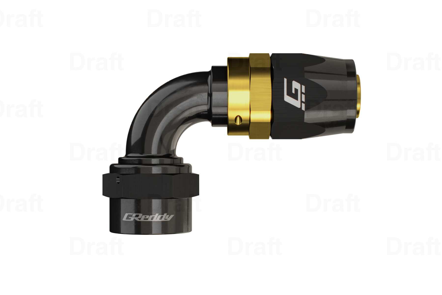 GREDDY 90 DEG. AN HOSE END(s) - BLACK/GOLD - (12800490 12800690 12800890 12801090 12801290 12801690)