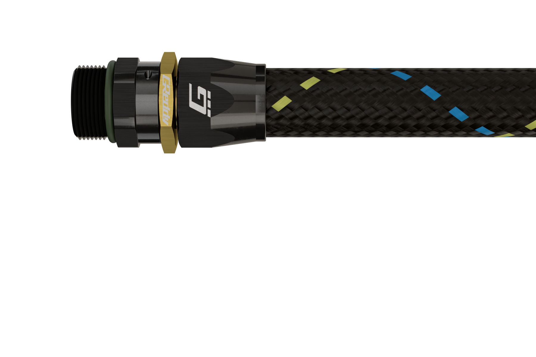 GReddy -08 ORB male Swivel Hose End(s) - Black / Gold anodized