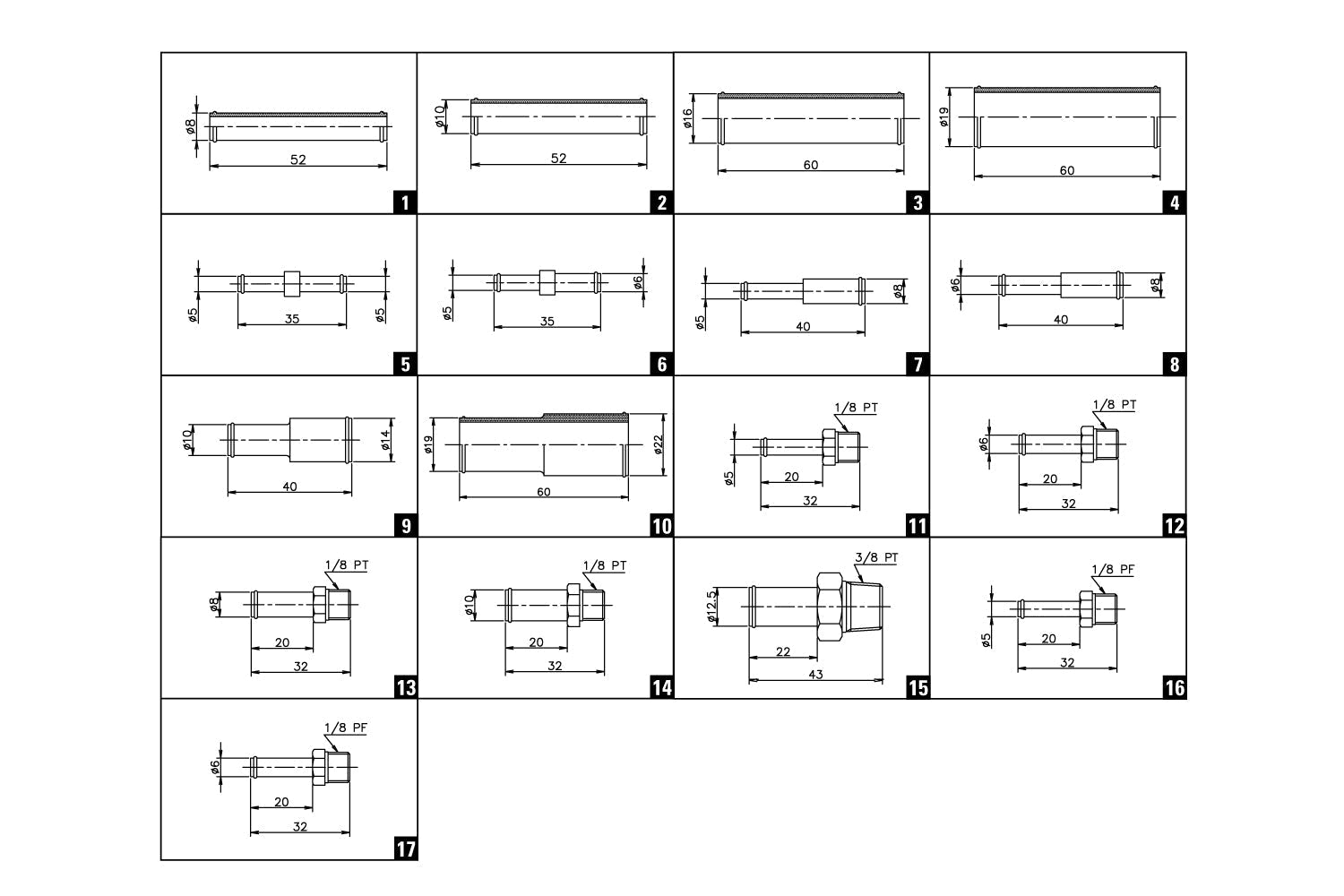 HOSE UNION NO.16 5MM-1/8PF VACUUM NIPPLE - (11900637)