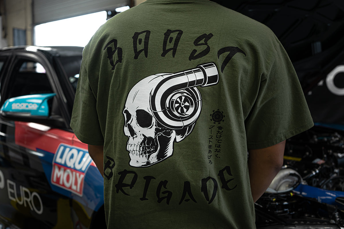 Boost Brigade Turbo Skull Tee - Olive