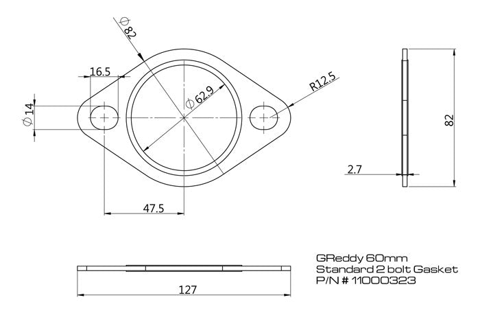 60MM/ 2.5" EXHAUST SYSTEM GASKET - (11000323)