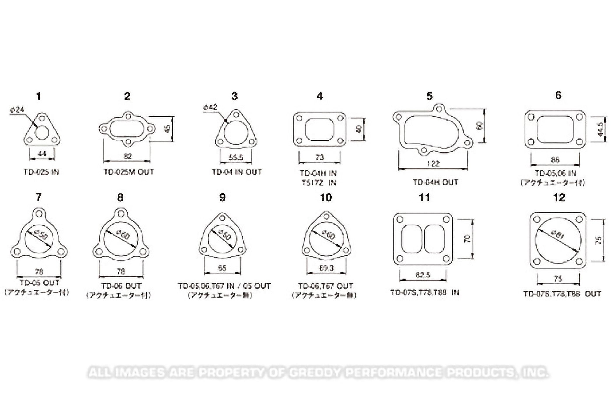 TD TURBO INLET/OUTLET (EXT) GASKET TD05SH TD06S L2 TD06SH T67 - (11900130)