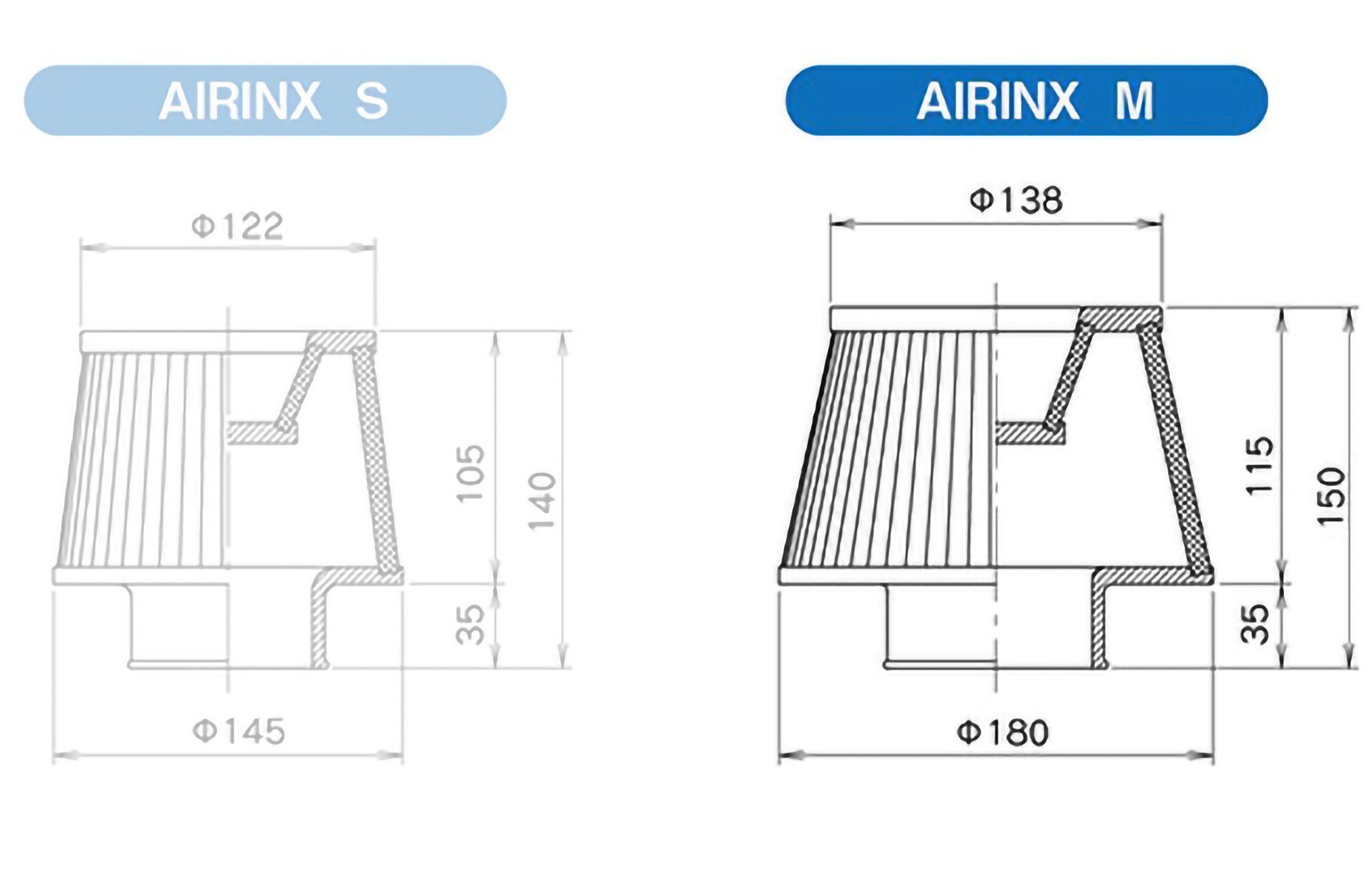 70MM DIA GREDDY AIRINX M UNIVERSAL - (12500631)