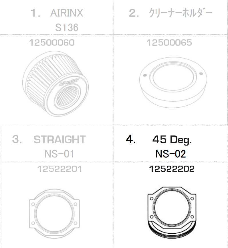 ShopGreddy Spl.: GReddy A/F-Type Airinx S 136 Air Filter, Baseplate & Adapters