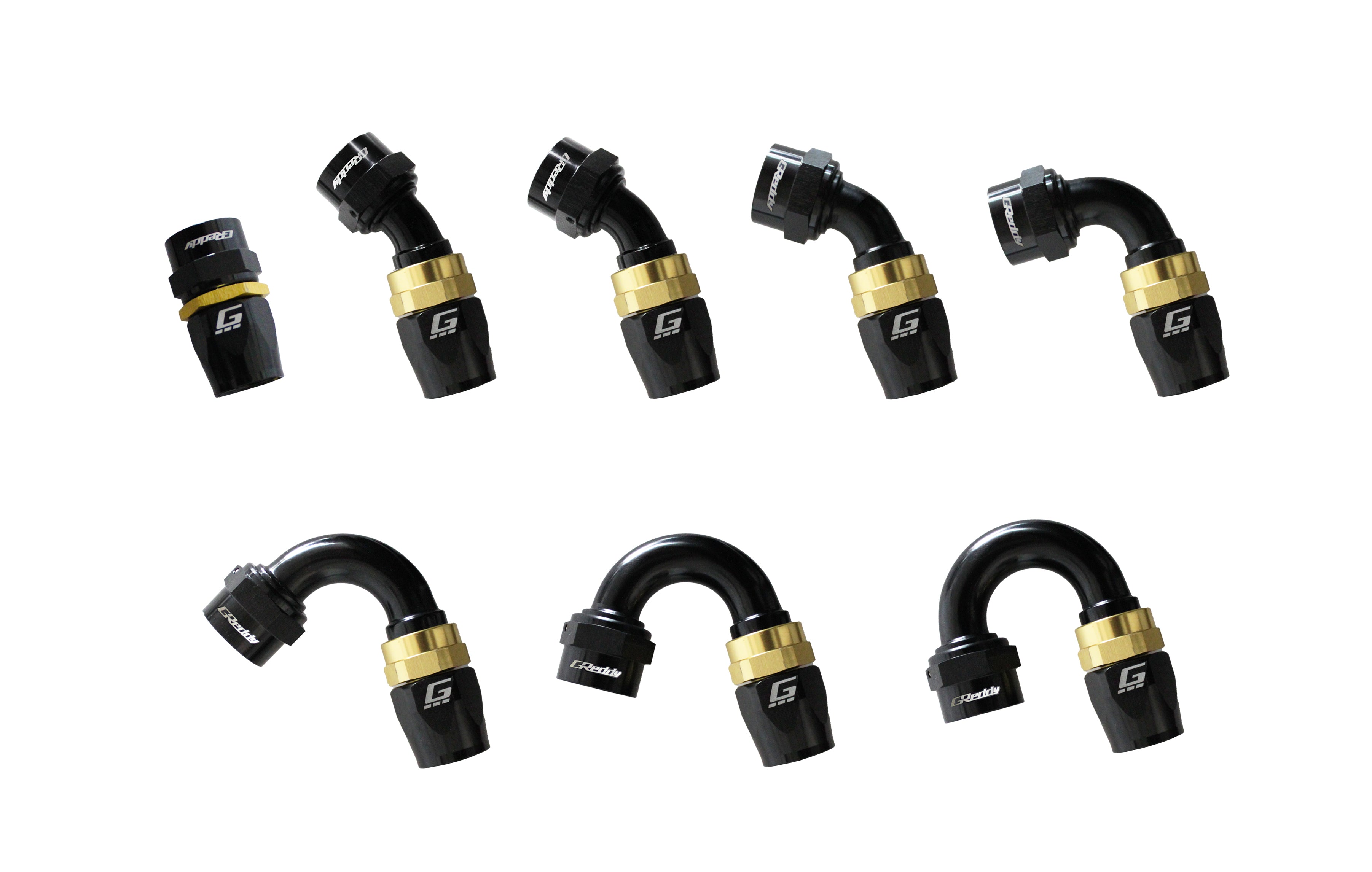 GReddy -06 AN Swivel Hose End(s) - Black / Gold anodized