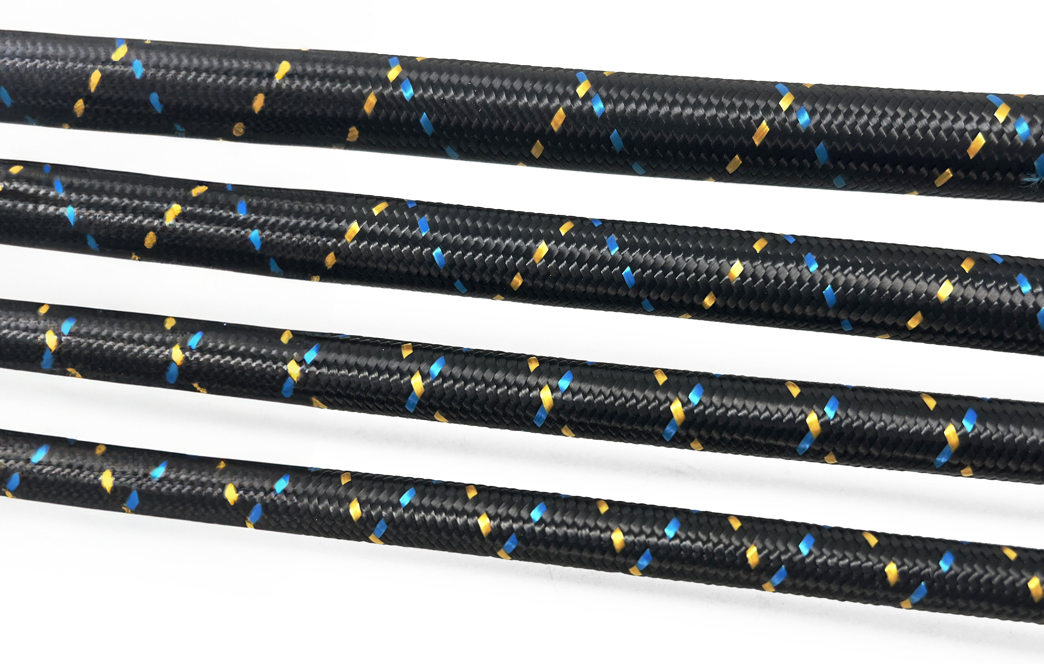 GReddy -10 Nylon Braided Hose(s) - Black / Gold / Blue