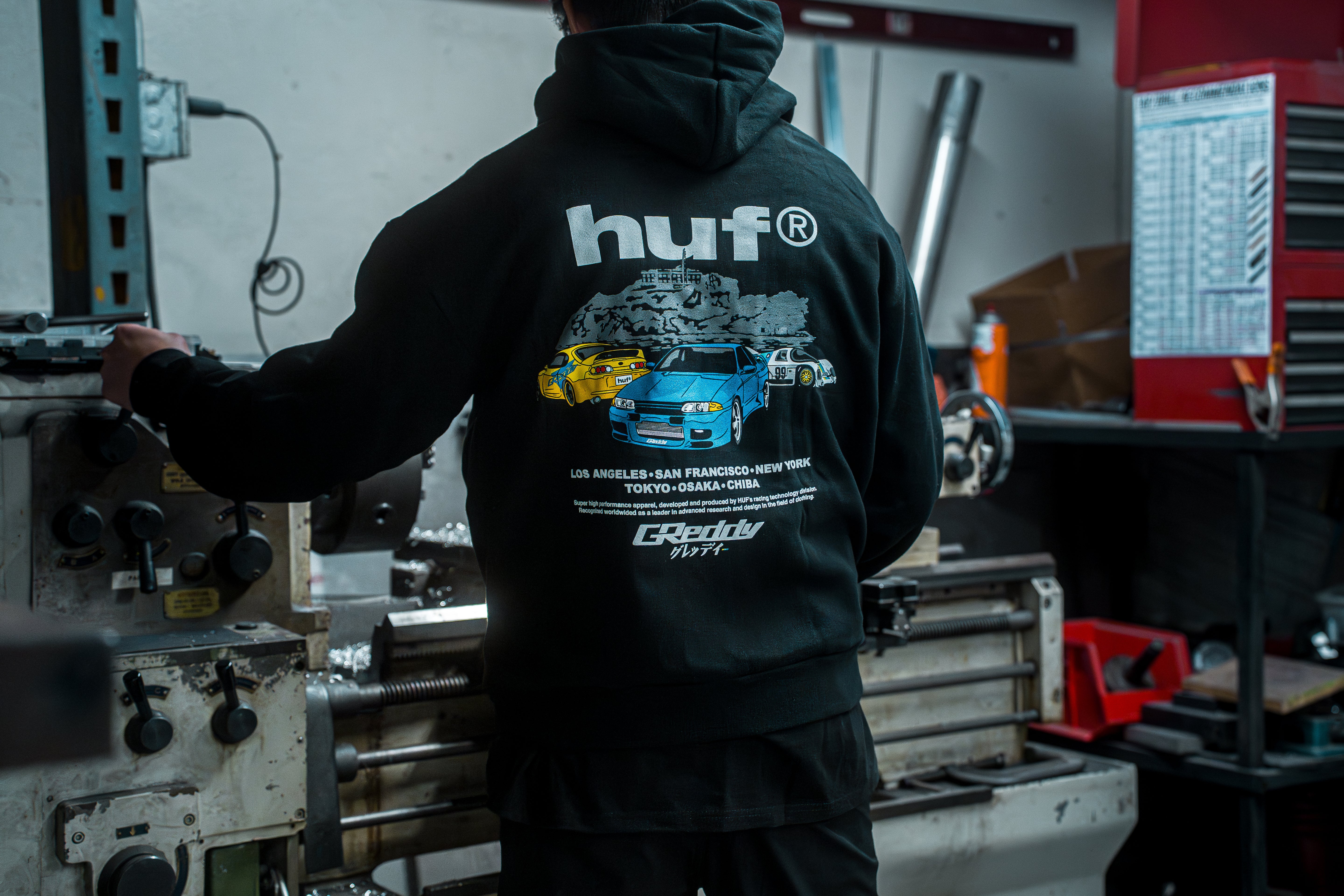 GReddy x HUF Cities Hood - Black
