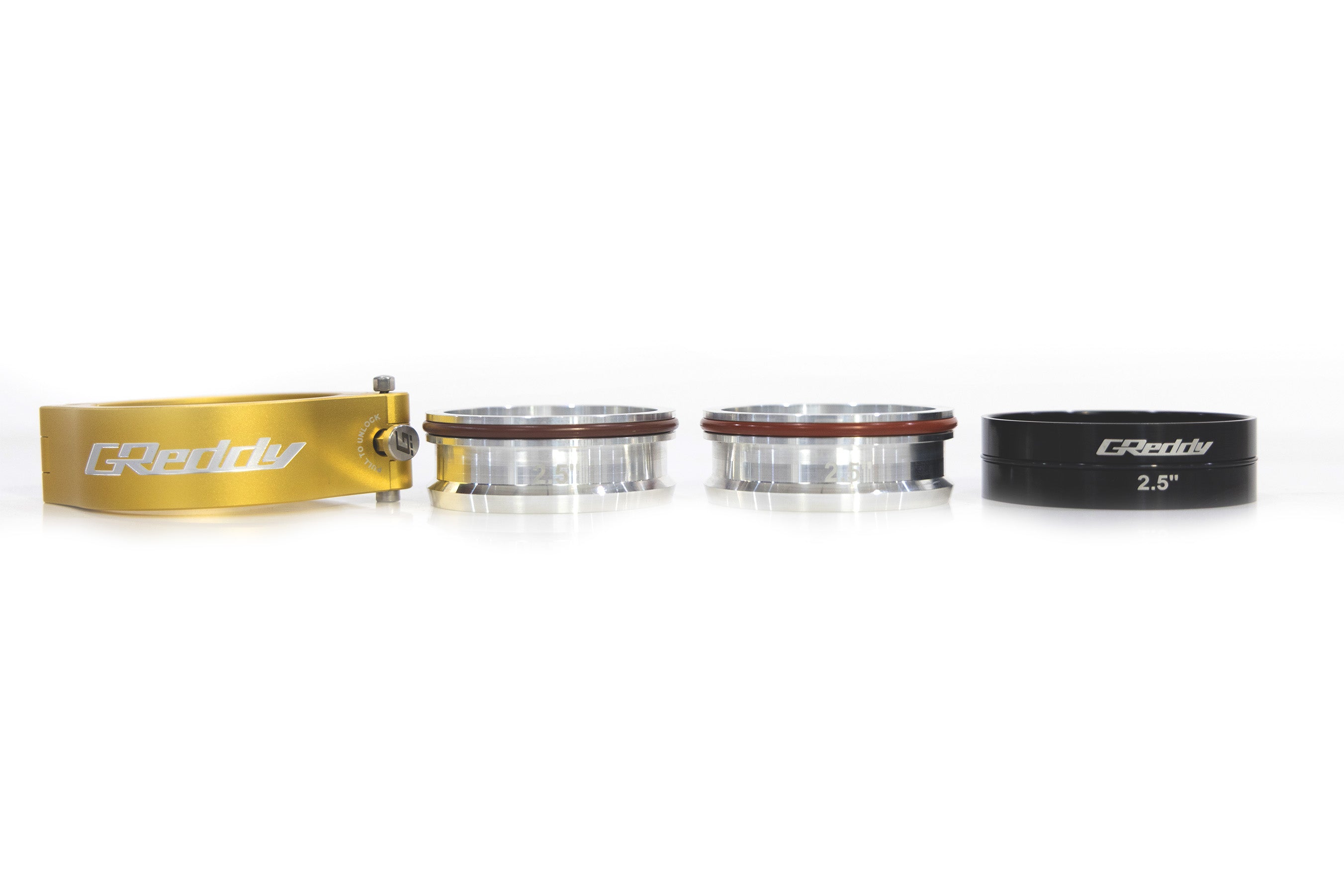 GReddy Boost Tube Clamp Set(s) - Aluminum/Gold - new sizes coming soon!