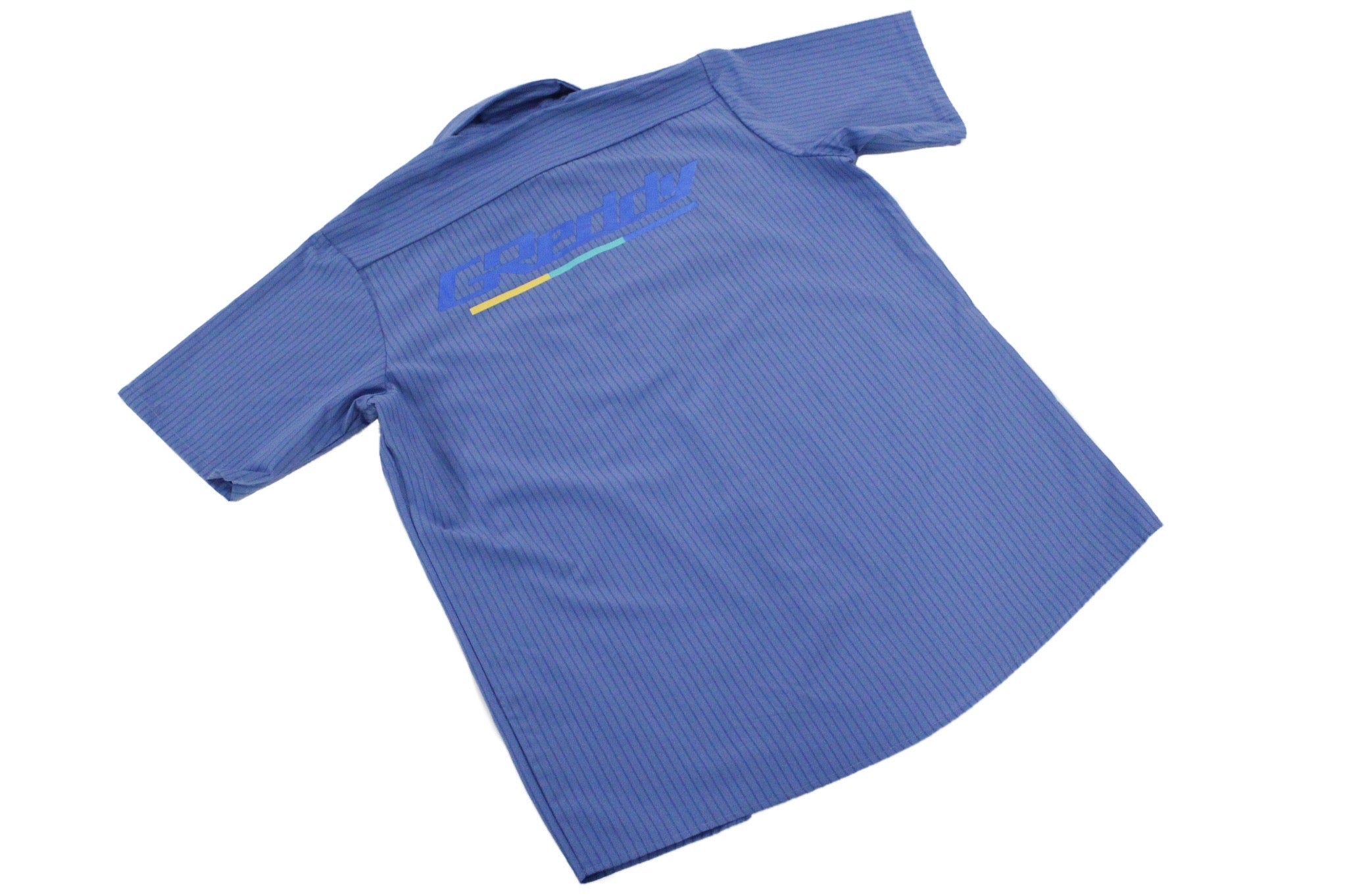 NEW!  GReddy Mechanic's Button-up Work Shirt(s) V3 - Blue/Blue Stripe