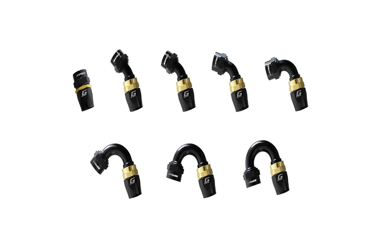 GReddy -04 AN Swivel Hose End(s) - Black / Gold anodized