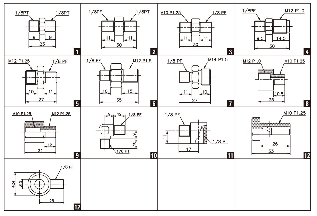 UNION NO.5  1/8PF-M12 P1.25 - (11900575)